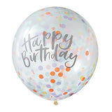 Pastel Confetti Happy Birthday Balloons - 12" Latex