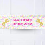 Unicorn Sparkle Personalised Party Banner