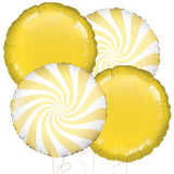 Yellow Candy Stripe Balloon Bouquet