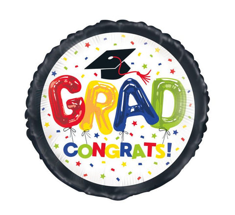 18IN GLITTER GRADUATION FOIL BALLOON