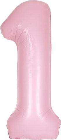 Baby Pink Number 1 Balloon - 34" Foil