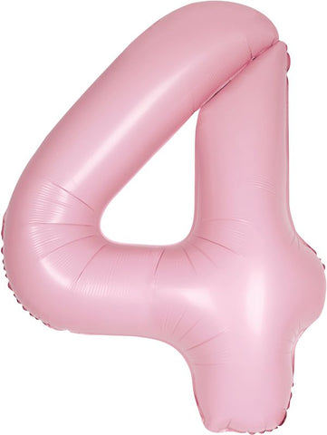Baby Pink Number 4 Balloon - 34" Foil