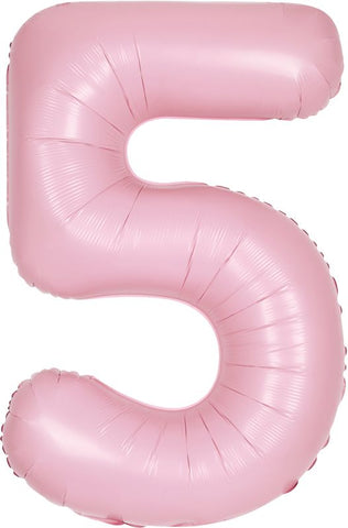 Baby Pink Number 5 Balloon - 34" Foil