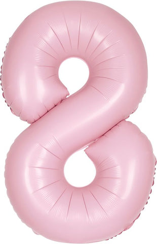 Baby Pink Number 8 Balloon - 34" Foil
