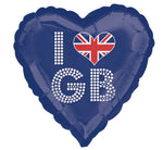 18in I LOVE GB FOIL BALLOON