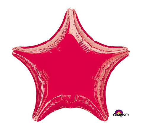 19IN METALLIC RED STAR FOIL