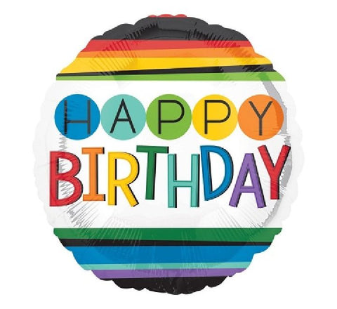 18IN RAINBOW BIRTHDAY FOIL BALLOON
