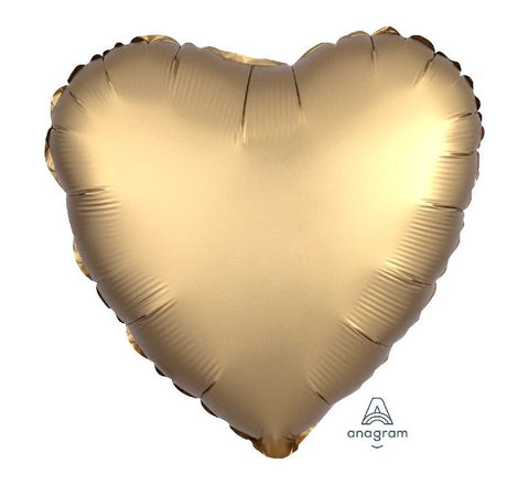 SATIN LUXE GOLD SATEEN HEART 18IN FOIL