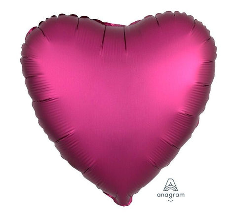 SATIN LUXE POMEGRANATE HEART 18IN FOIL