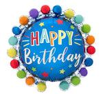 DOT CIRCLE BIRTHDAY SUPERSHAPE FOIL BALLOON