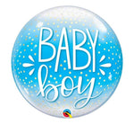 22IN BABY BOY BLUE & CONFETTI DOTS BUBBLE