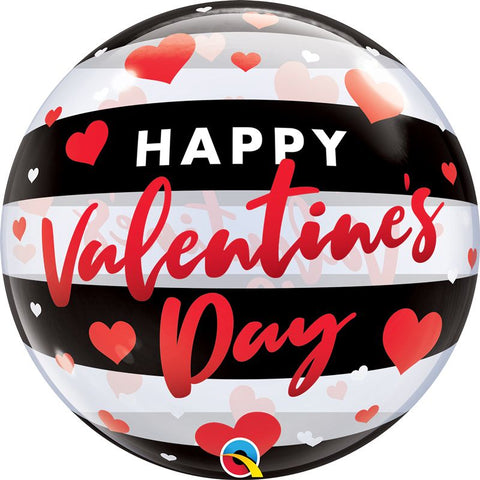 22IN VALENTINES DAY BLACK STRIPES BUBBLE