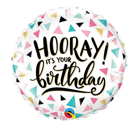 18IN B/DAY HOORAY FOIL BALLOON