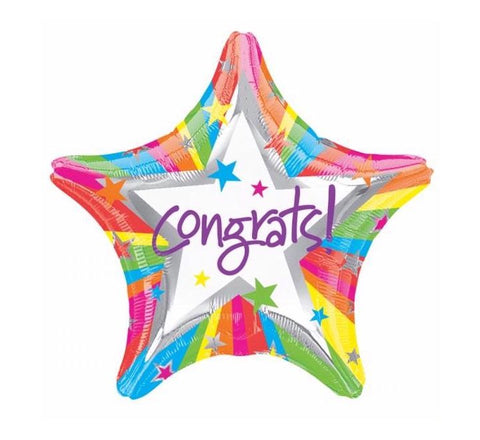 18IN RAINBOW CONGRATS FOIL BALLOON