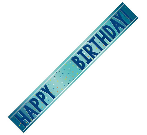 1.8m HAPPY BIRTHDAY ADD AN AGE BLUE FOIL BANNER