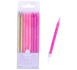 16PK PINK & GOLD CANDLES