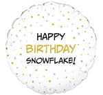 18IN HAPPY BIRTHDAY SNOWFLAKE FOIL BALLOON
