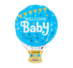 18IN WELCOME BABY HOT AIR BALLOON BLUE