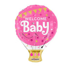 18IN WELCOME BABY HOT AIR BALLOON PINK