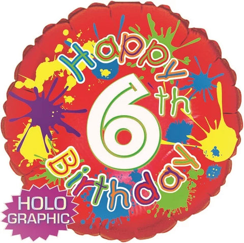 6TH BIRTHDAY FOIL BALLOON 18"