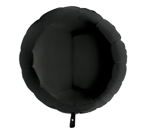 36IN BLACK ROUND FOIL BALLOON