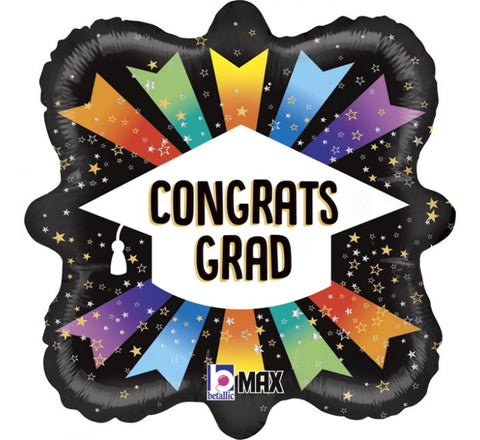 18IN CONGRATS GRAD RIBBONS FOIL BALLOON