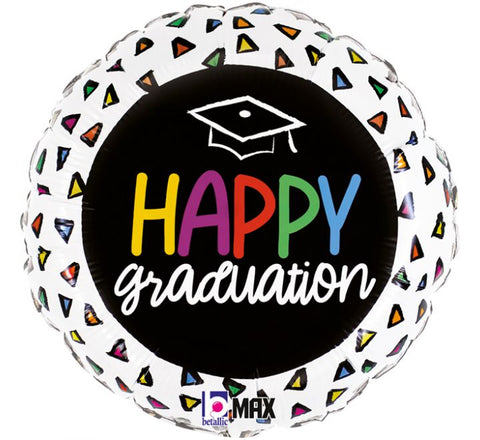 18IN GRADUATION TRIANGLES FOIL BALLOON