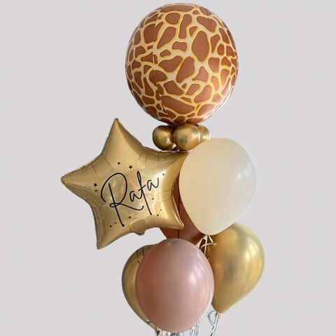 Personalised Giraffe Orbz Balloon Bouquet