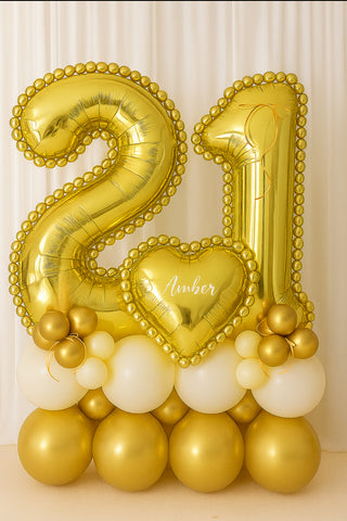 Bespoke Personalised Birthday Giant Number Balloons Stack