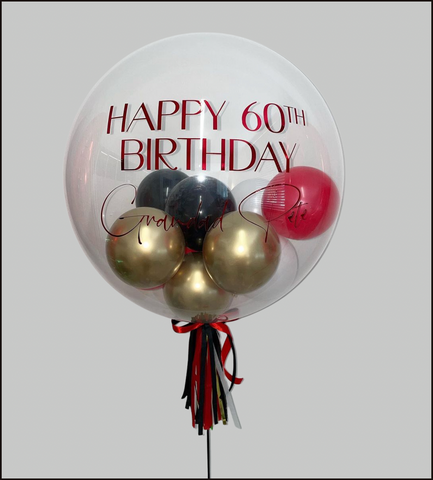 Personalised Red and Gold Bubble Balloon