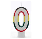 MULTI COLOURED NUMBER 0 CANDLE