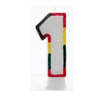 MULTI COLOURED NUMBER 1 CANDLE