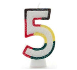MULTI COLOURED NUMBER 5 CANDLE