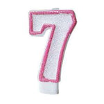NUMBER 7 GLITTER PINK AND WHITE
