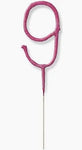 NUMBER 9 PINK SPARKLING CANDLE