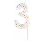 PATTERNED NUMERICAL 3 CANDLE