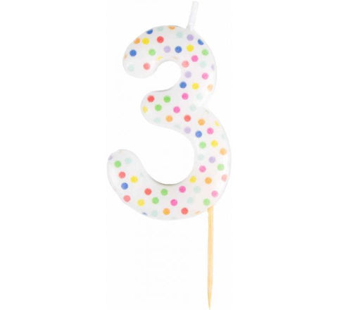 PATTERNED NUMERICAL 3 CANDLE