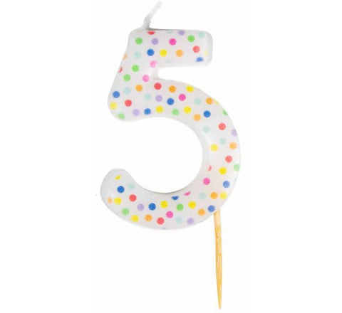 PATTERNED NUMERICAL 5 CANDLE
