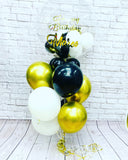 Personalised Gold  Inflated Orb Balloon Bouquet