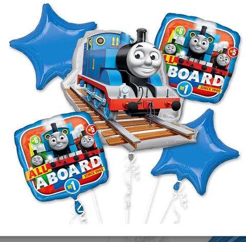 5 Thomas The Tank Engine Train Foil Helium Balloons Bouquet Birthday