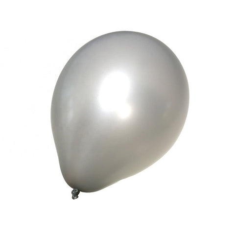 Metallic Silver Balloons – 10″ Latex
