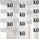 100th Birthday Black Hanging Decorations - 5ft