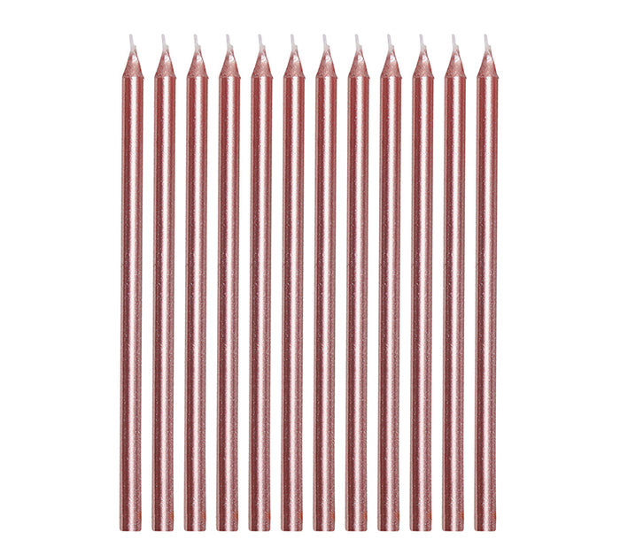 Gold/Pink 12 Candles 13CM In A Bag