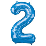 Blue Number 2 Balloon - 34" Foil