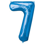 Blue Number 7 Balloon - 34" Foil