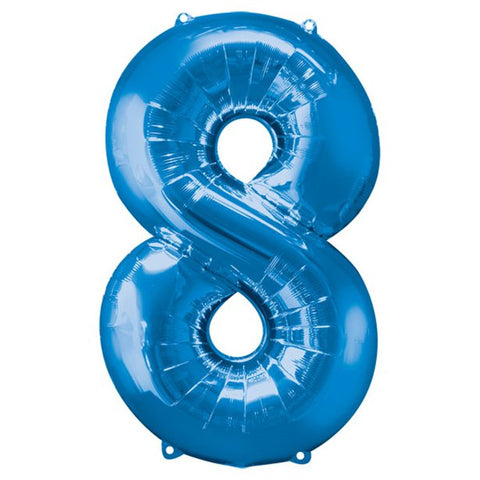 Blue Number 8 Balloon - 34" Foil