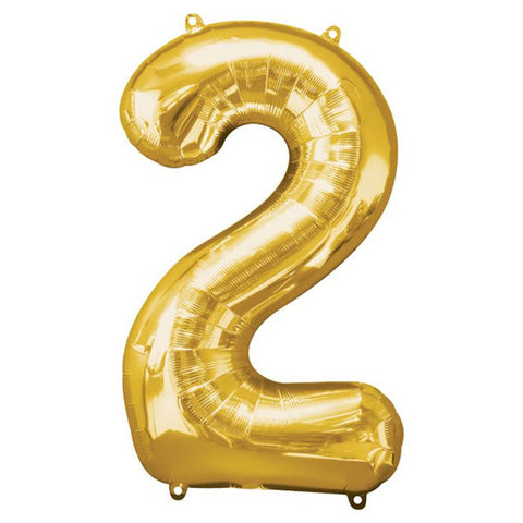 Gold Number 2 Balloon - 34" Foil