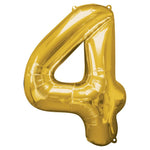 Gold Number 4 Balloon - 34" Foil