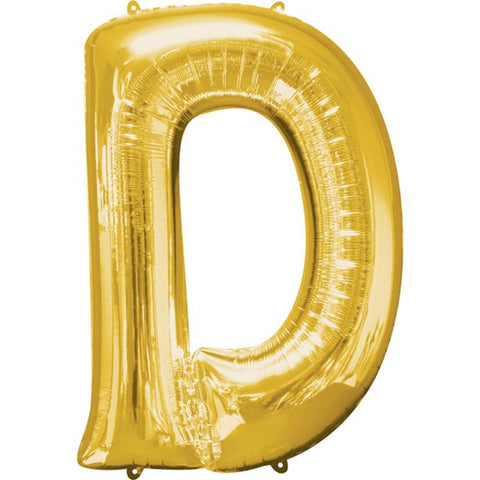 Gold Letter D Balloon - 34" Foil