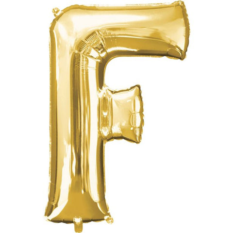 Gold Letter F Balloon - 34" Foil